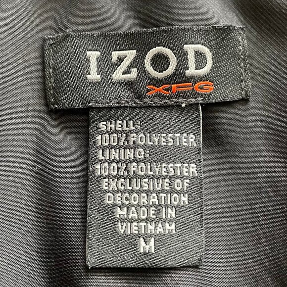 Izod XFG Athletic SS Zip Up High Collar Poly Golf Windbreaker Jacket Black Sz M - Picture 9 of 13